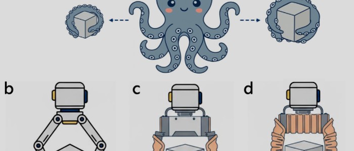 Мягкий захват с морфингом всего тела захватывает объекты разных геометрий и масштабов до 10×