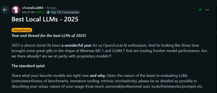 Лучшие локальные LLM 2025: сообщество Reddit выбрало фаворитов года